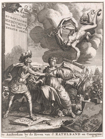 Title page for the Europische Mercurius of 1735, Jan Ruyter (attributed to), 1735 Canvas Print