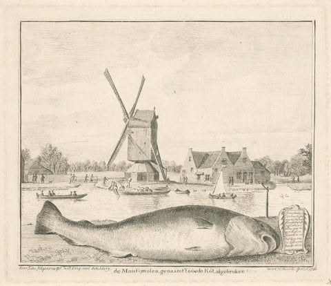 Cod caught in 't Spaarne, Cornelis van Noorde, 1760 Canvas Print