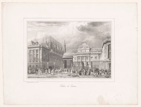 View of the Palace of Justice in Paris, Jules David (1808-1892), 1828 Canvas Print