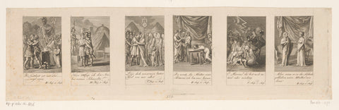 Six performances from Shakespeare's Coriolan, Daniel Nikolaus Chodowiecki, 1786 Canvas Print