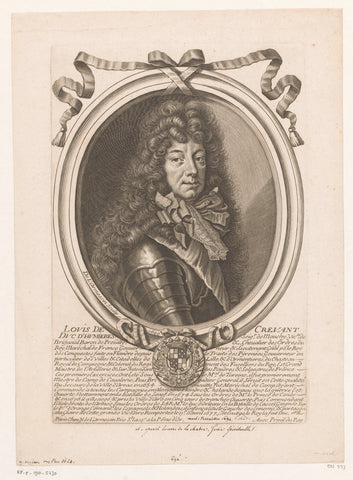 Portrait of Louis de Crévant, Duke of Humières, Nicolas de Larmessin (I), 1690 Canvas Print