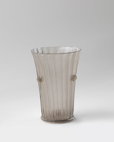 Cup with vertical, optically blown ribs and three studs, anonymous, c. 1550 - c. 1600 Canvas Print