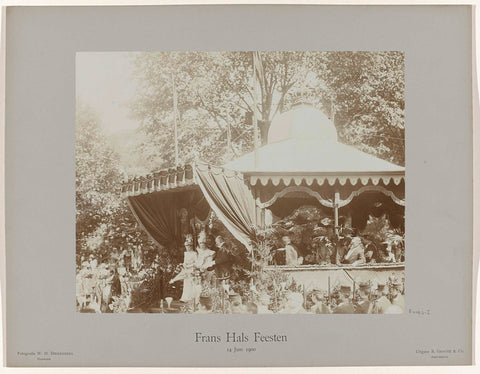 Queen Wilhelmina and Queen Mother Emma under an awning at the unveiling of the statue of Frans Hals in the Florapark during the Frans Hals Festivities on 14 June 1900 in Haarlem, Willem Hendrik Dikkenberg, 1900 Canvas Print