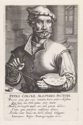 Portrait of Pieter Coecke van Aelst, Hendrick Hondius (I), 1610 Canvas Print