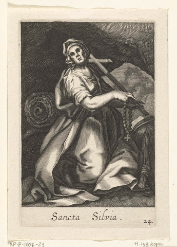 Saint Silvia of Rome as hermit, Boëtius Adamsz. Bolswert, 1590 - 1662 Canvas Print