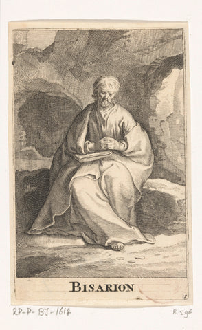 Saint Bessarion of Egypt, Frederick Bloemaert, after 1636 - c. 1670 Canvas Print