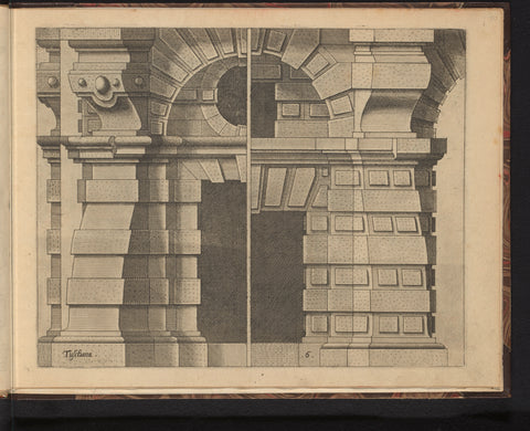 Two half portals, Johannes or Lucas van Doetechum, 1578 Canvas Print