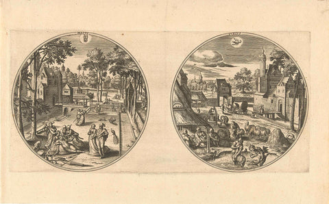 May and June, Adriaen Collaert, 1578 - 1582 Canvas Print