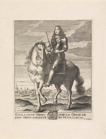 Equestrian portrait of William III, Prince of Orange, Adriaen Possemiers, c. 1676 - c. 1685 Canvas Print