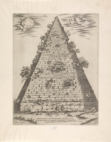 Piramide van Cestius, Ambrogio Brambilla, c. 1580 - c. 1599 Canvas Print