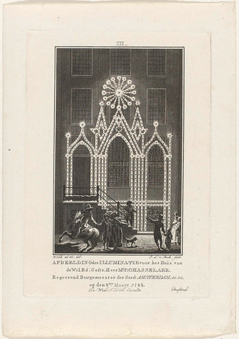 Illuminatie van het huis van mr. P.C. Hasselaer te Amsterdam, 1788, Jan Lucas van der Beek, 1788 Canvas Print