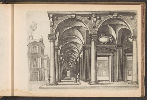 Colonnade around a courtyard, Johannes or Lucas van Doetechum, 1601 Canvas Print