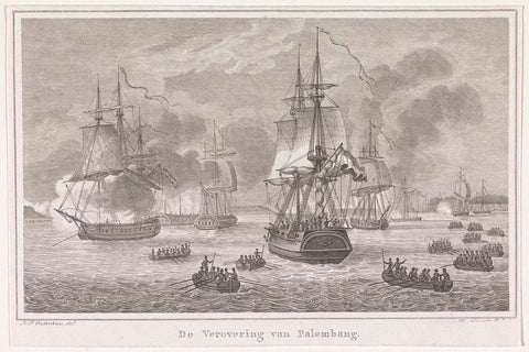 Victory over Palembang, 1821, Walraad Nieuwhoff, 1831 - 1833 Canvas Print