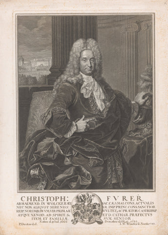 Portret van Christoph Fürer von Haimendorf, Johann Wilhelm Windter, 1733 Canvas Print