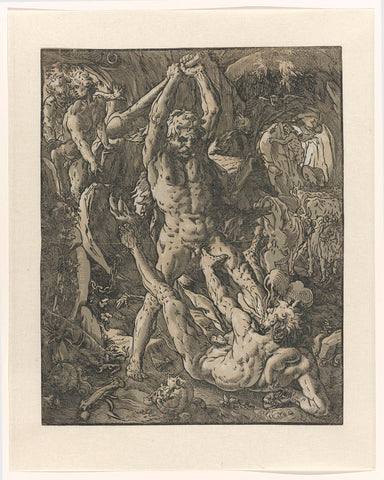 Hercules Defeating Cacus, Hendrick Goltzius, 1588 Canvas Print