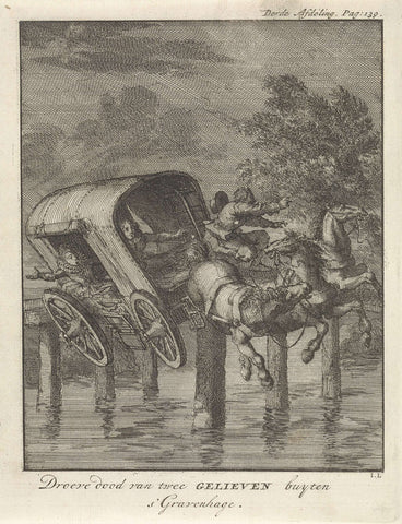 Fatal accident with a carriage, Jan Luyken, 1699 Canvas Print