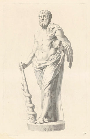 Statue of Aesculapius, Michel Natalis, 1640 Canvas Print