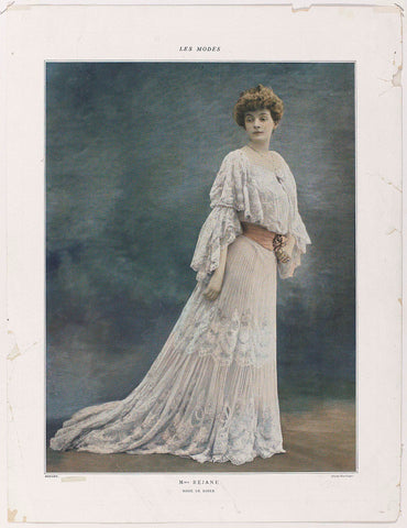 Les Modes, 1903 : Mme Réjane / ROBE DE DINER, Léopold Reutlinger, 1903 Canvas Print