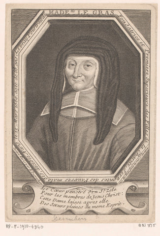 Portrait of Louise de Marillac, Etienne Desrochers, c. 1726 Canvas Print