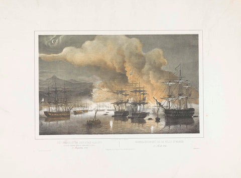 Bombardment of Algiers, 1816, Petrus Johannes Schotel, 1848 - 1855 Canvas Print