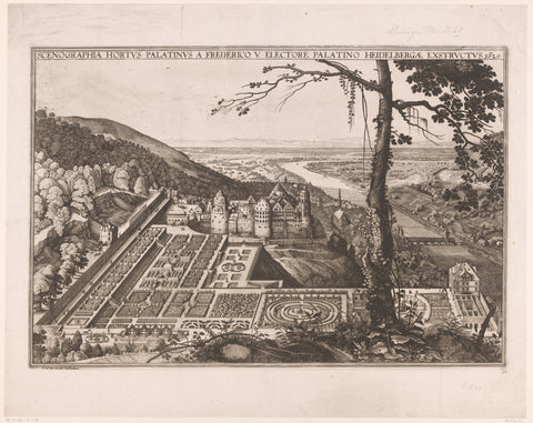 View of Heidelberg, Wenceslaus Hollar, 1695 - 1700 Canvas Print