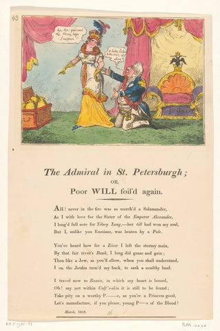 Cartoon on Prince William, 1813, George Cruikshank, 1813 Canvas Print