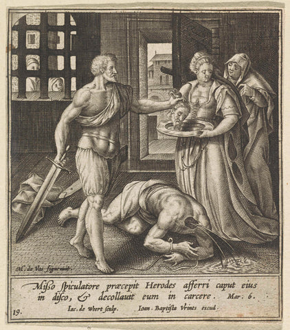 Beheading of John the Baptist, Jacob de Weert, 1580 - 1600 Canvas Print