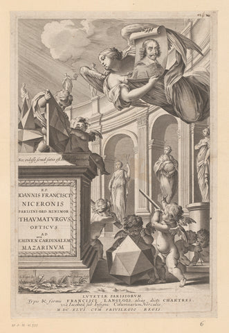 Title page for: Jean François Niceronis, Thaumaturgus opticus, seu admiranda optices, per radium directum (...), 1646, Charles Audran, 1646 Canvas Print