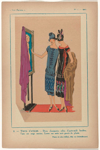 Très Parisien, 1925, No. 1, Pl. 8.- VISITE D'ATELIER., G-P. Joumard, 1925 Canvas Print