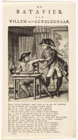 Cartoon on Willem V who wants to take his food from Gelderland as a farmer from Gelderland, 1786, Johannes Jelgerhuis, 1786 Canvas Print