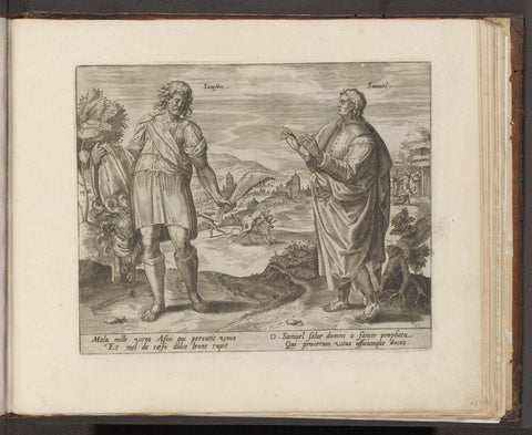 Simson en Samuel, Hans Collaert (I) (attributed to), 1579 Canvas Print