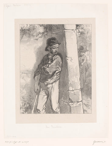 Bandit wants to raid passerby, Paul Gavarni, 1858 Canvas Print