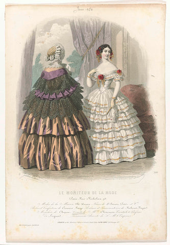 Le Moniteur de la mode, juni 1854, No. 399 : Modes de la Maison Plé Horain, Jean-Baptiste Réville, 1854 Canvas Print