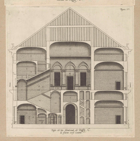 Cross section of the Villa Spinola di San Pietro in Genoa, Nicolaes Ryckmans, 1622 Canvas Print