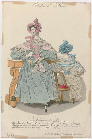 Petit Courrier des Dames, 1833, No. 996 : Chapeau en crêp (...), anonymous, 1833 Canvas Print