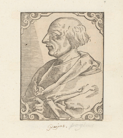 Portrait of Poggio Bracciolini, anonymous, 1549 - 1577 Canvas Print