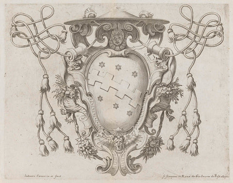 Coat of arms of Cardinal Cinzio Aldobrandini, Agostino Carracci, c. 1593 - c. 1595 Canvas Print