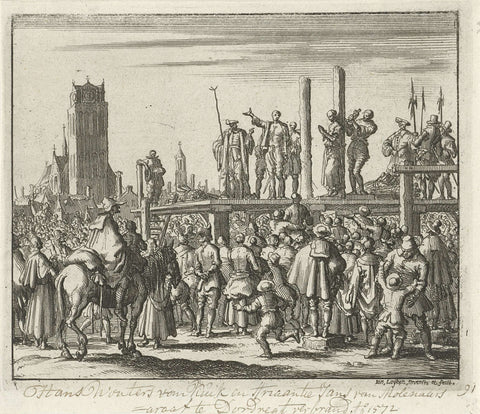 Jan Woutersz. van Kuyk and Adriaanken Jans in Dordrecht burned, 1572, Jan Luyken, 1685 Canvas Print