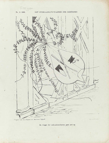 Cartoon on an argument by former Indies against colonial politics, 1865, Johan Michaël Schmidt Crans, 1865 Canvas Print