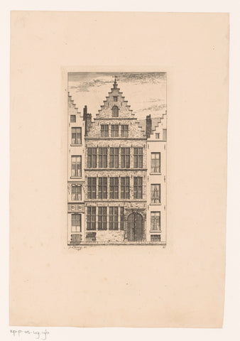 Façade of a house in the Hoogstraat in Antwerp, Jean Théodore Joseph Linnig, 1868 Canvas Print