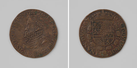 Philip II, King of Spain, arithmetic medal of the Council of Finance, anonymous, 1588 Canvas Print