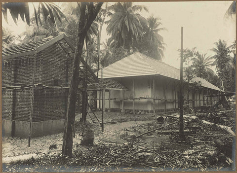 School under construction, anonymous, 1914 - 1919 Canvas Print