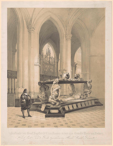 Tomb monument for Engelbrecht II, Count of Nassau-Dillenburg-Breda, 1504, Frederik Lodewijk Huygens, 1824-1847 Canvas Print