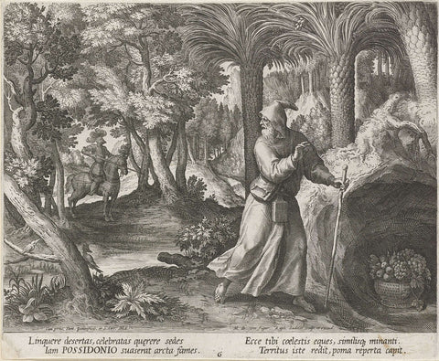 Saint Possidius as a Hermit, Raphaël Sadeler (I), 1600 Canvas Print