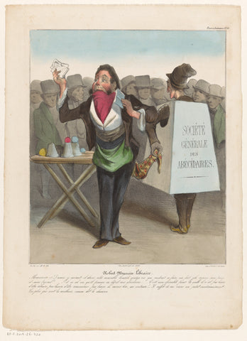 Robert Macaire as a bookseller on a square, Honoré Daumier, 1836 Canvas Print