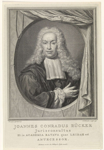 Portrait of Johann Conrad Rücker, Jacob Houbraken, 1747 Canvas Print