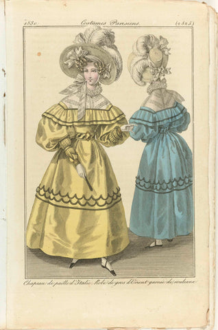 Journal des Dames et des Modes 1830, Costumes Parisiens (2825), anonymous, 1830 Canvas Print