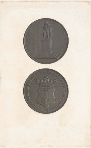 Medal on the occasion of the unveiling of the statue of Michiel Adriaansz. de Ruyter, Jan Dam Steuerwald, 1841 - 1843 Canvas Print