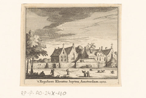 Het Reguliersklooster buiten Amsterdam, 1503, Jan Goeree, 1723 - 1738 Canvas Print