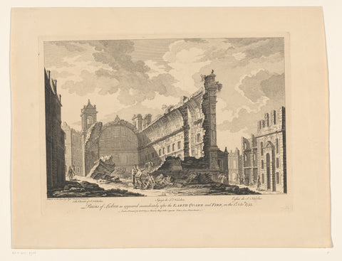 Ruins of the St. Nicholas Church in Lisbon, 1755, anonymous, 1758 - 1760 Canvas Print